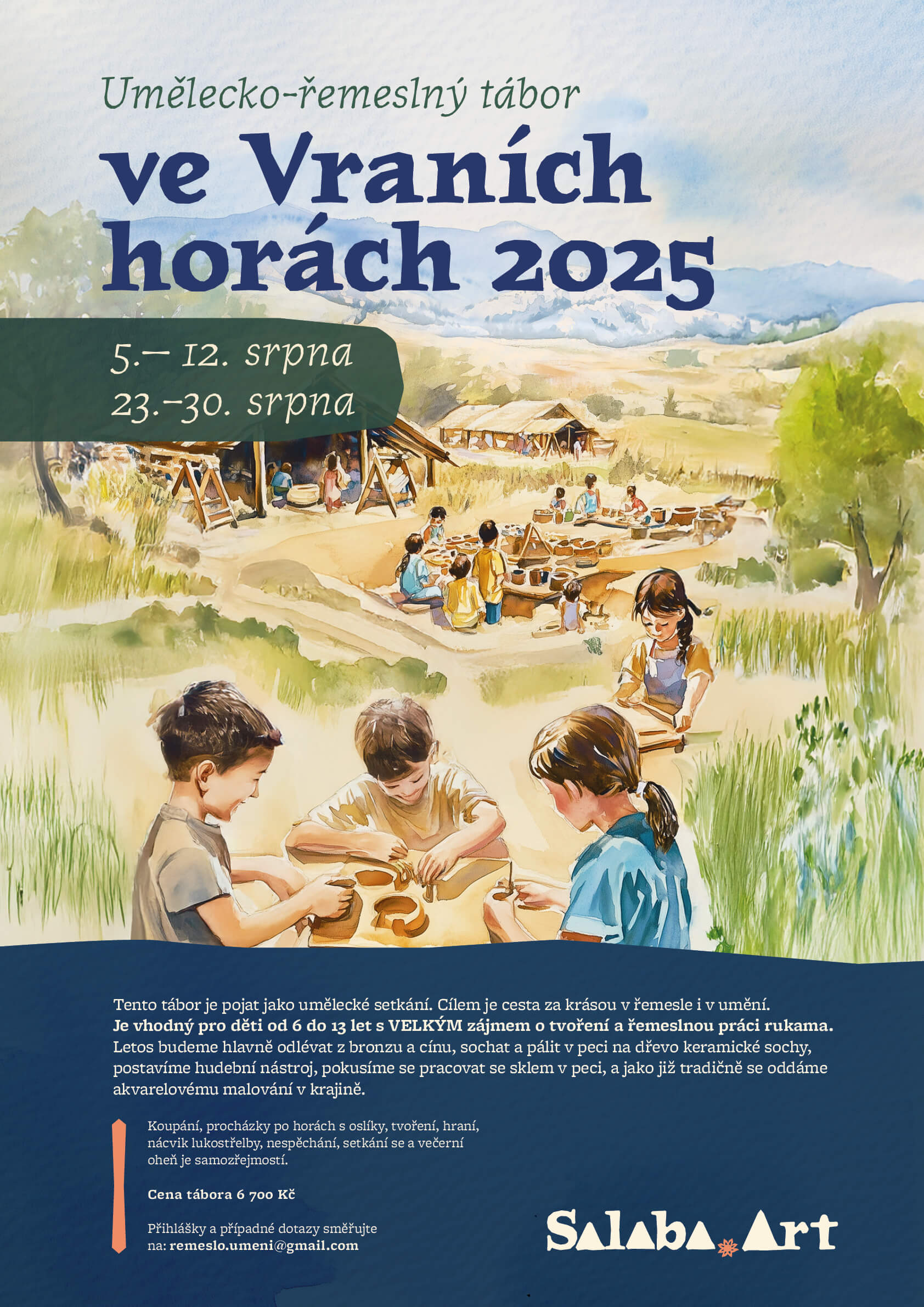 Umělecko-řemeslný tábor ve Vraních horách 2025